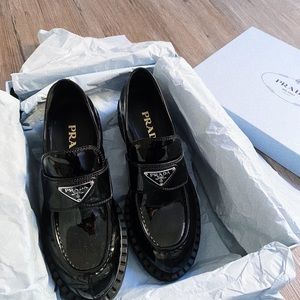 Prada logo loafers size 38